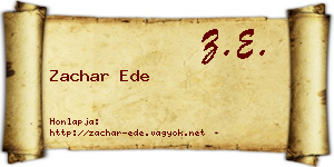 Zachar Ede névjegykártya