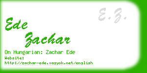 ede zachar business card